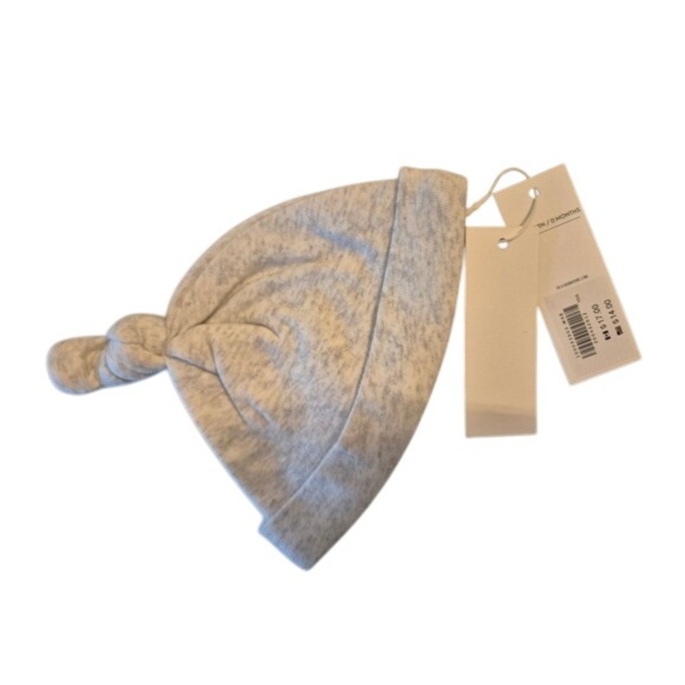 Janie and Jack Baby Infant Newborn Hat Gray White Cotton Blend 0-6 Months‎